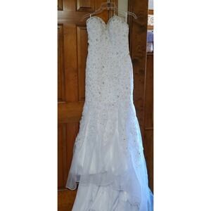 Custom Made Wedding Gown dress with Swarovski crystals size 0/2